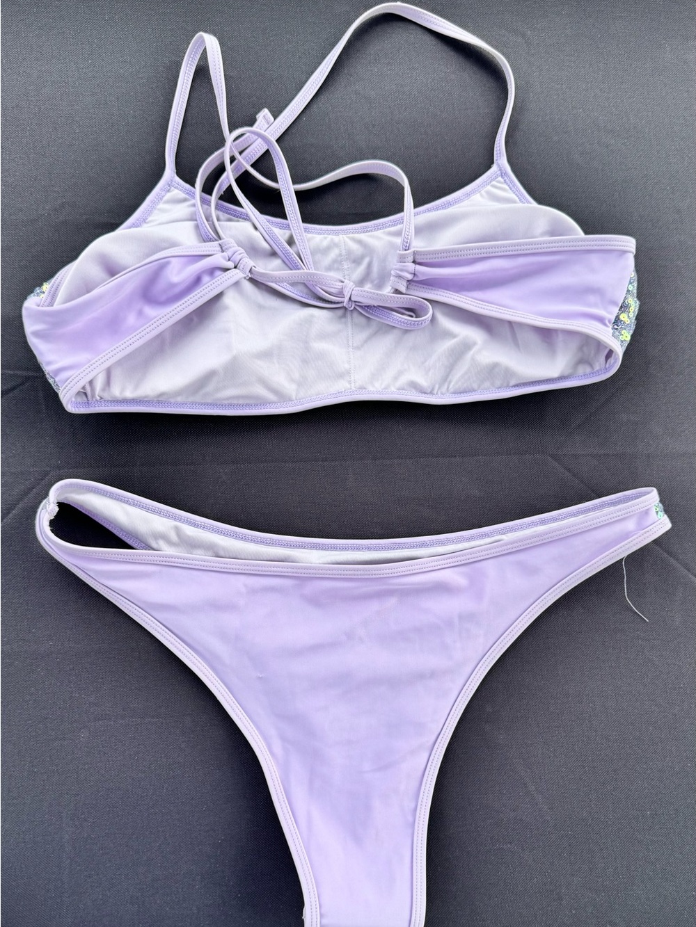 Cupshe | Lilac - Sequin Bikini Set - Sparkle Two-Piece Swimwear - Picture 3 of 3